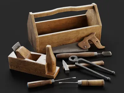 Set of old hand tools 3d model 3D model