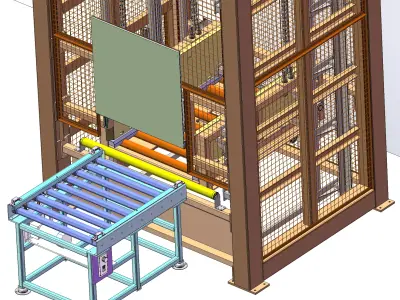 Reciprocating elevator for logistics factories 3D model