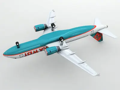 Airbus A320 Airliner - America West Low-poly 3D model