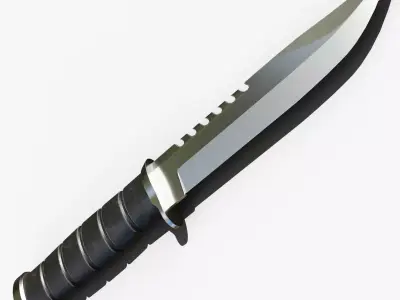 Combat Knife Low-poly 3D model 9