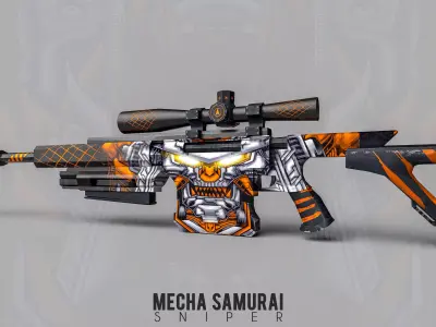 MECHA SAMURAI Low-poly 3D model