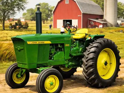 1960s John Deere Tractor Vintage Farm Agricultural Vehicle 3D model