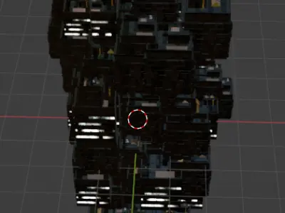 Sci fi night city building 4 Low-poly 3D model