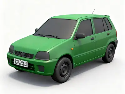 Green Compact SUV 3D Model 3d model Low-poly 3D model