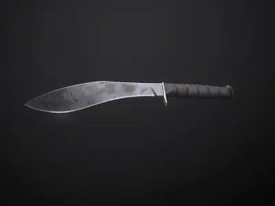 Kukri Knife for Game Low-poly 3D model