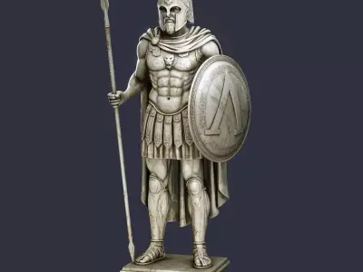 King Leonidas Statue 3D model