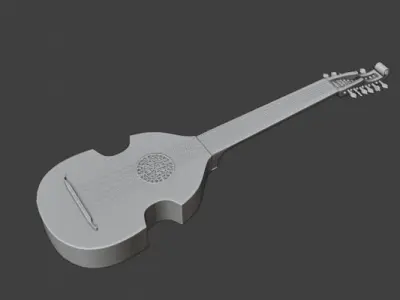 Spanish Vihuela - String Instrument Low-poly 3D model
