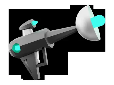 3d science fiction blaster icon 3D model purchase