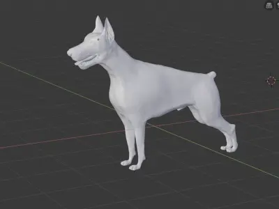 Doberman dog Low-poly 3D model