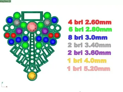 Symmetrical Diamond Brooch 3D print model