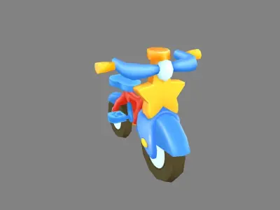 Cartoon bike toy Low-poly 3D model