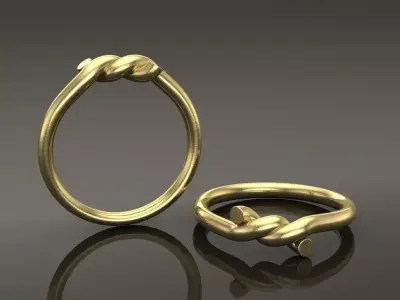 Simple Rope Knot Band Ring 3D print model
