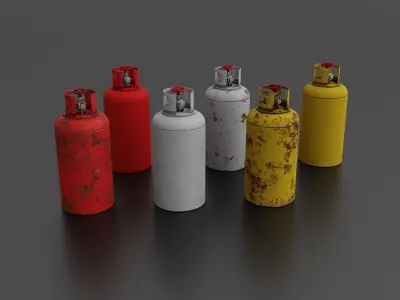 Gas tank collection Low-poly 3D model