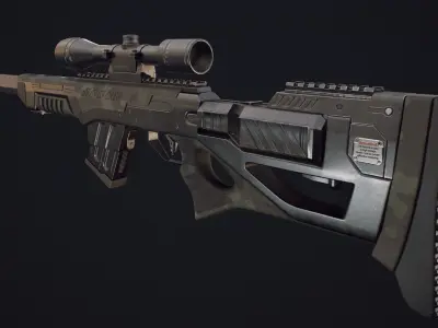 Rifle low-poly 3D model sniper Low-poly 3D model