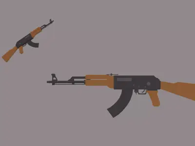 AK47 gun Low-poly 3D model order
