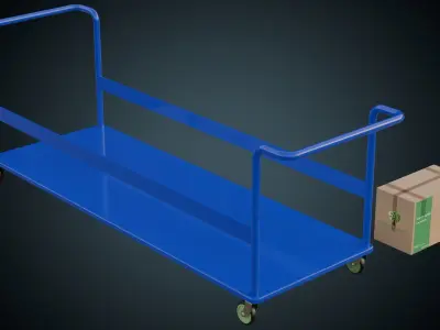 Transport Trolley 1 Basic Low-poly 3D model