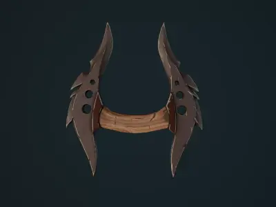 Twinblade - Fantasy knife  Low-poly 3D model