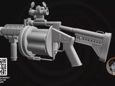 3D Model Milkor MGL - Tactical Rotary Grenade Launcher 3D model