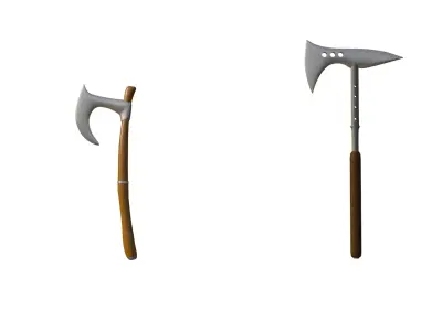 Battle axes Low-poly 3D model get