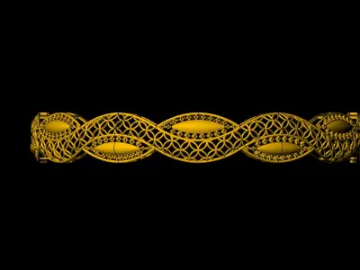 1440  Intertwined Gold Lattice Bangle 10gm 3D print model