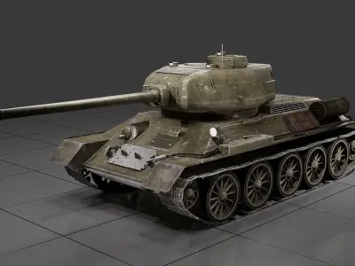 T-34-85 Soviet Medium Tank 3D model