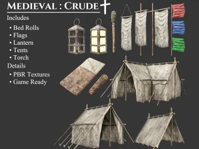 Medieval Collection Crude Campsite 3D Model Pack