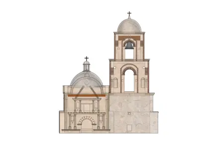 San Jose de Tumacacori Roman Catholic Church Model Low-poly 3D model