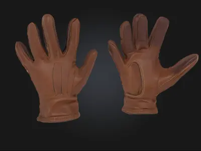 Leather Gloves Display Stylish Handwear 3D model