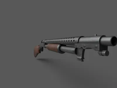 Winchester 1897 Low-poly 3D model