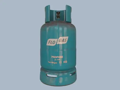Gas Cylinder Blue Low-poly 3D model