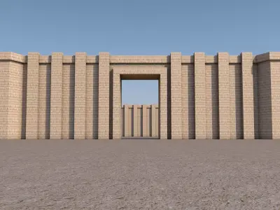 Low Poly Medieval Walls Low-poly 3D model