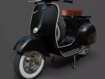 Vespa Standard Classic Scooter - High-Poly 3D Model 3D model