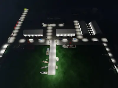 Sea port scene 3D model