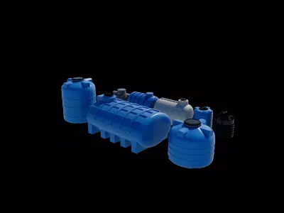 plastic water tank set 3D model