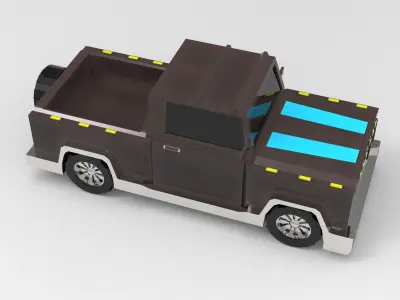 Car low poly toy truck Free low-poly 3D model