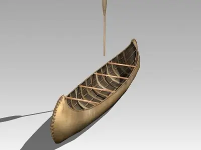 Canoe native - native Low-poly 3D model