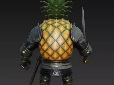 Pineapple Knight Low-poly 3D model