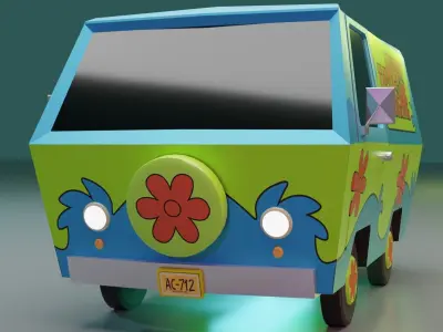 The Mystery Machine - Scooby-Doo Van Low-poly 3D model