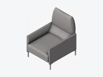 Furniture - Sofa - Contemporary - Snow - Chair Low-poly 3D model