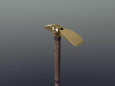 Hoe - Gold Low-poly 3D model