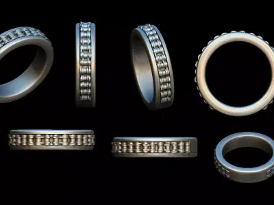 Bike Chain Band Ring Ring Size 10 US   3D Printable Model 3D print model