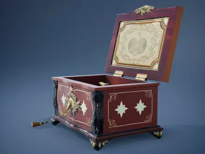 Decorative Music Box model pack Low-poly 3D model
