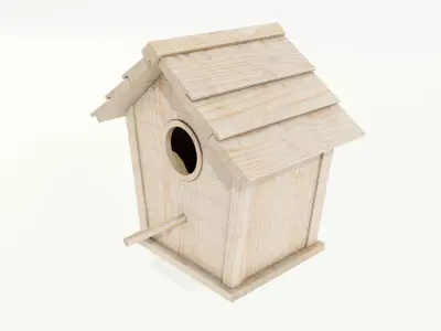 Wooden Birdhouse 3D model