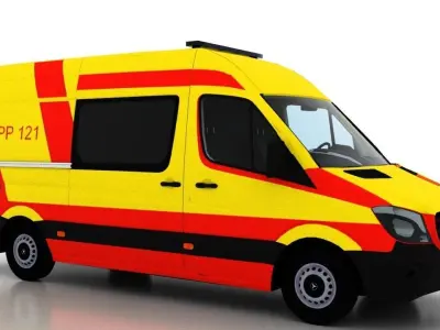 Mercedes Benz Sprinter L2H2 2015 Finland Ambulance 3D model
