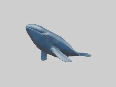 Blue Whale statue model Low-poly 3D model
