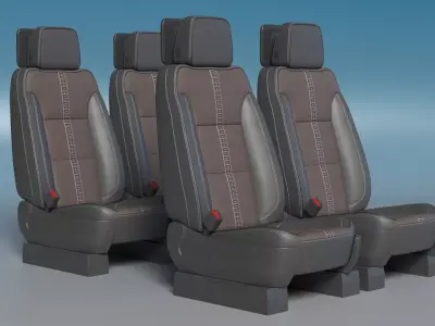 Vehicle Interior Seat with Cushion Padding 3D model