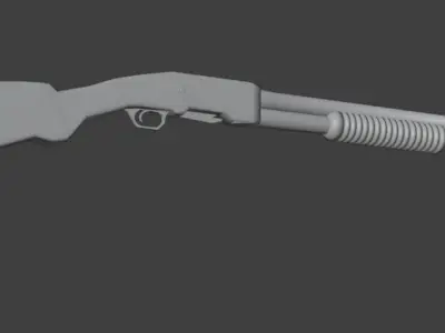  low polyRemington Model 10 Low-poly 3D model