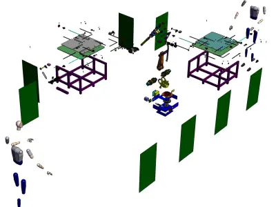 Large multi-station welding machine 3D model