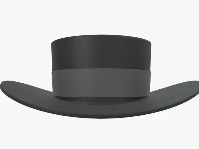 Black classic hat Free 3D model