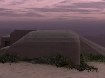 WWII Bunker German Regelbau Free 3D model